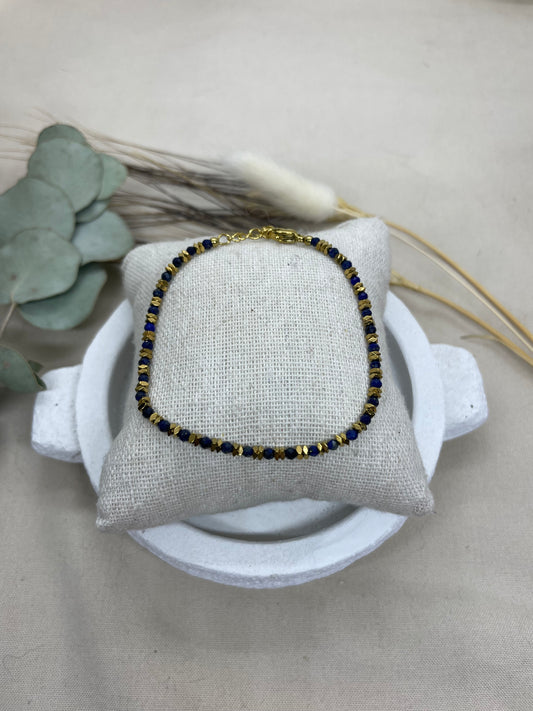Bracelet Bali bleu doré