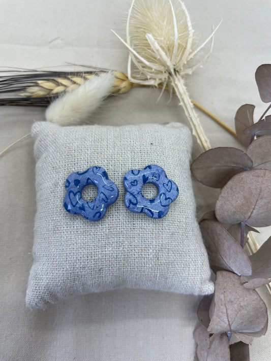 Pampilles Flora bleues cœurs interchangeables