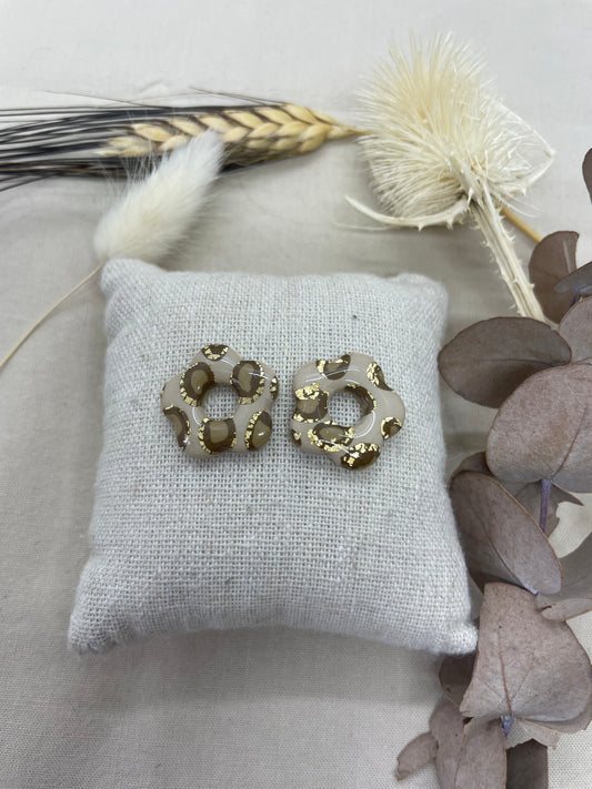 Pampilles Flora beige léopard doré interchangeables