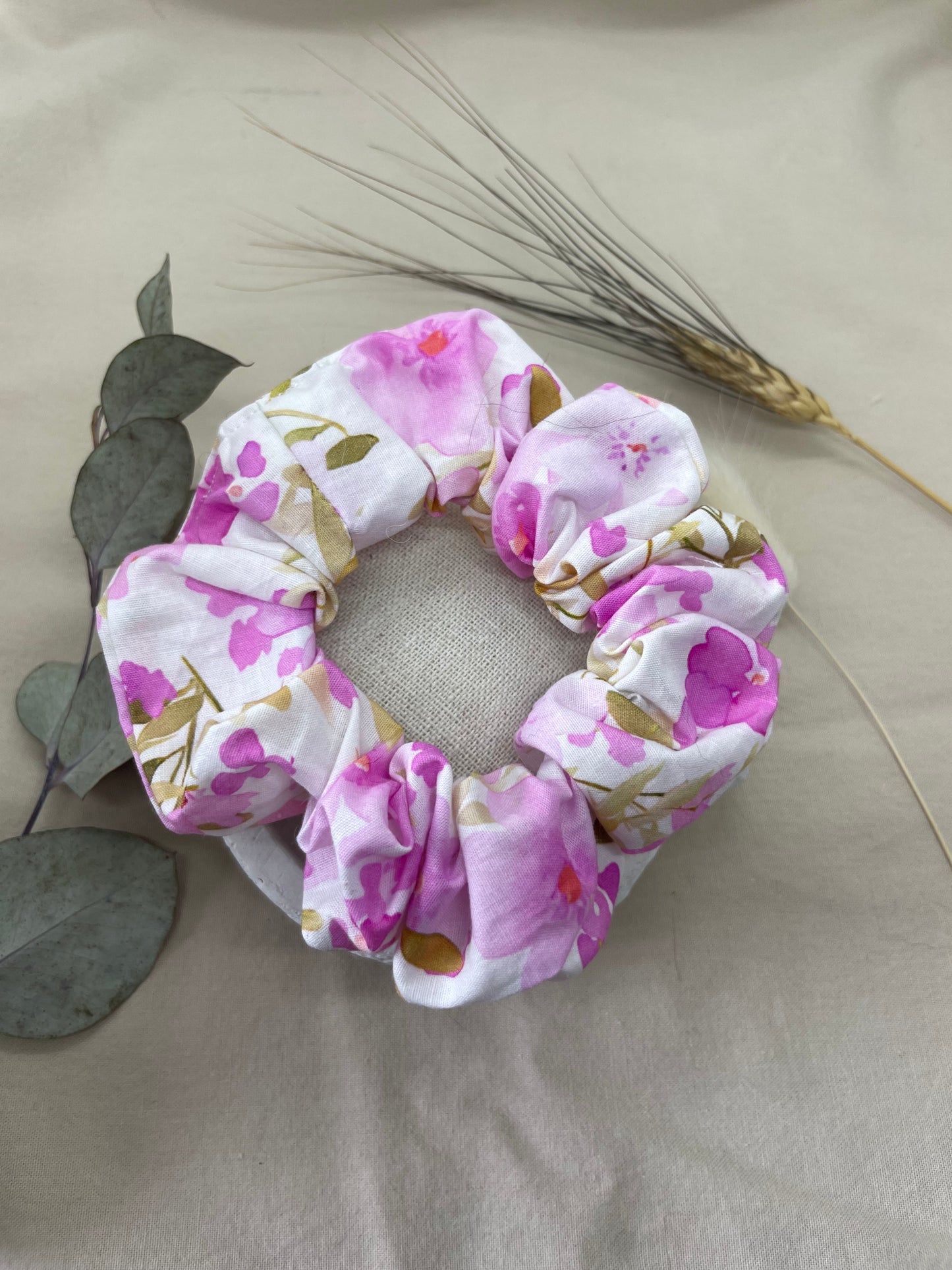 Chouchou liberty jardin fleuri  rose