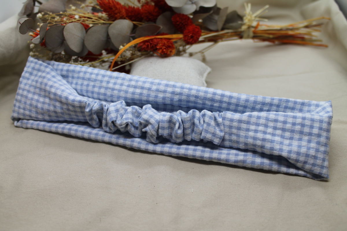 Bandeau vichy bleu blanc