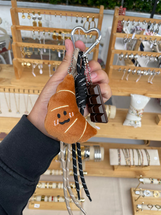 Grigri de sac croissant peluche