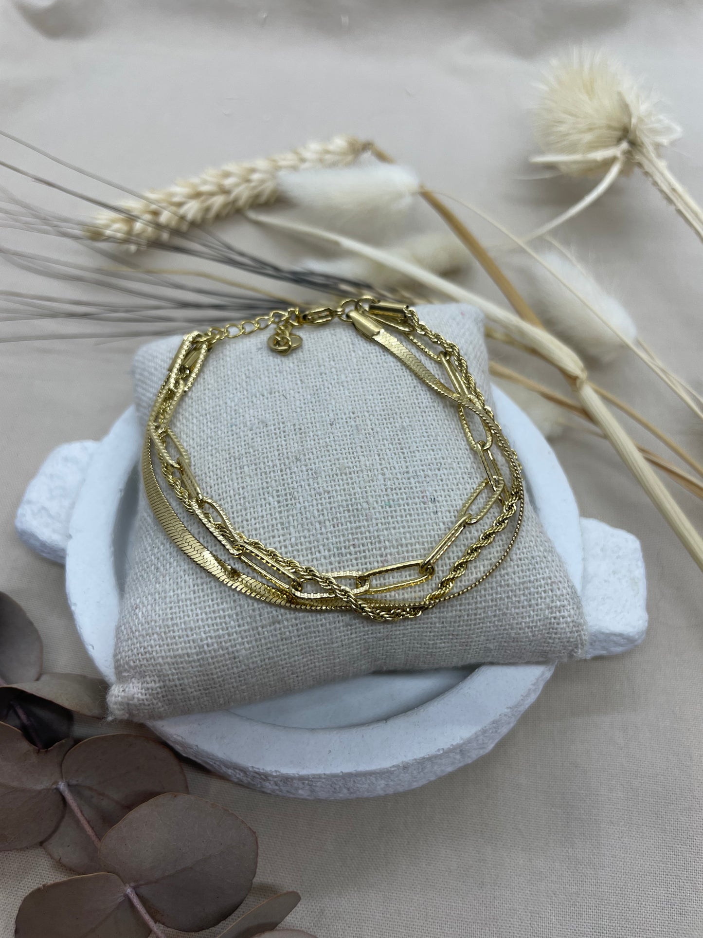 Bracelet Multi chaines dorée