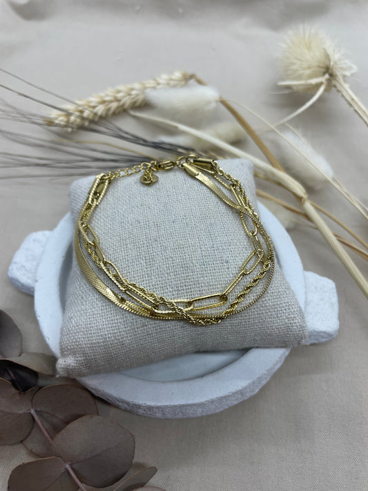 Bracelet Multi chaines dorée